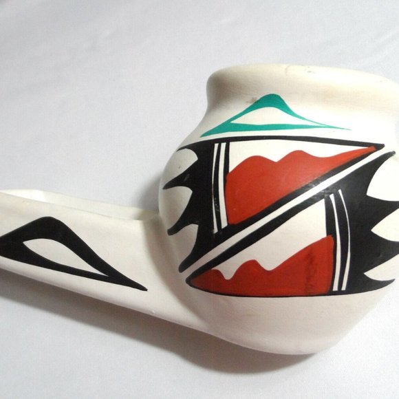 Vintage SOUTHWESTERN Business Card Pen Pencil Holder New Mexico Pottery Jemez NM - Picture 6 of 10